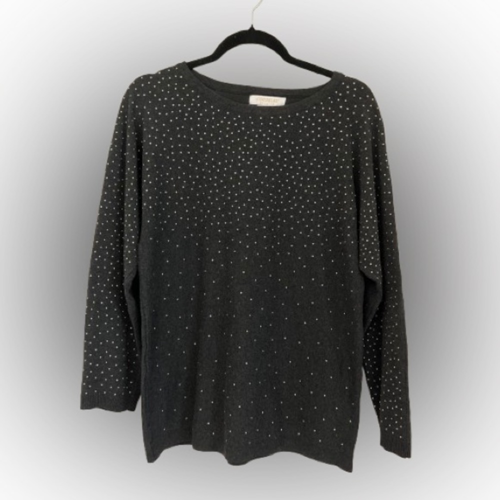 Cocobleu New York Charcoal Studded Women's Sweater Size L